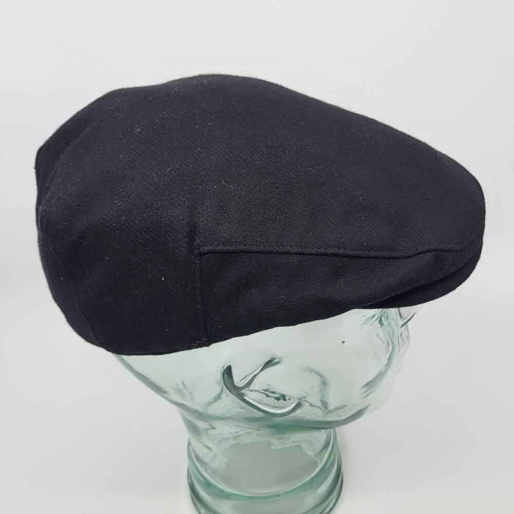 Boston Scally Co. Black Flat Cap Ivy Driving Hat Scally Cap Size S/M 57cm